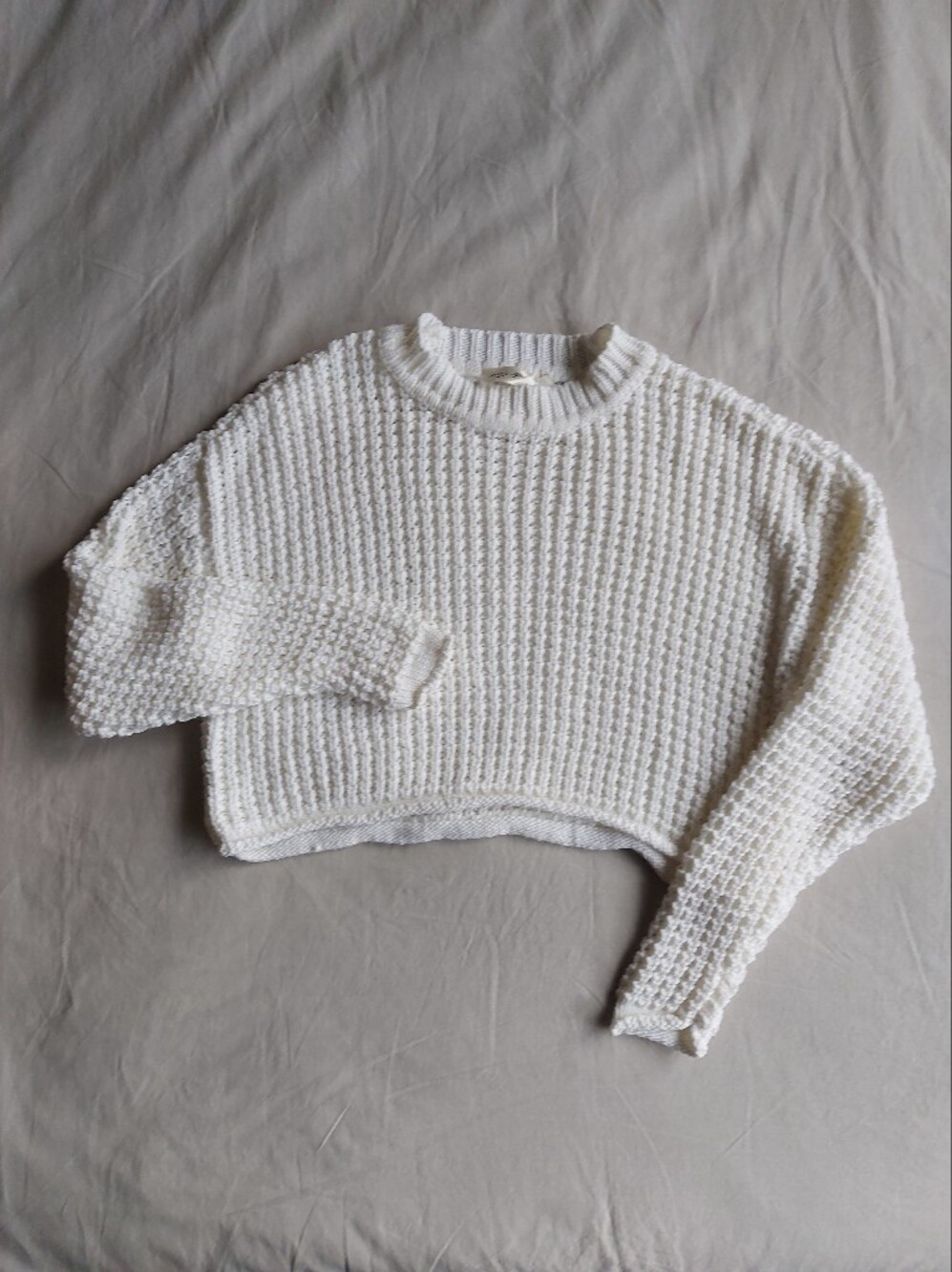 RD Style Cropped Ivory Knit Sweater - Women's
